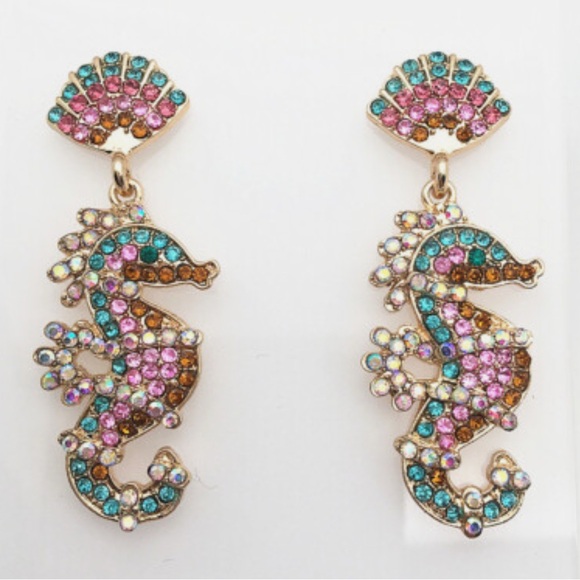 Jewelry - Colorful Seahorse Dangle Earrings NWT‎